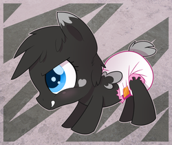 Size: 1020x856 | Tagged: safe, artist:cuddlehooves, oc, oc only, pony, baby, baby pony, diaper, foal, poofy diaper, solo