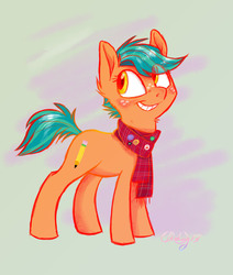 Size: 1800x2118 | Tagged: safe, artist:graystripe64, oc, oc only, oc:pencil sketch, earth pony, pony, clothes, scarf, solo