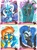Size: 600x811 | Tagged: safe, artist:amy mebberson, nightmare moon, queen chrysalis, spitfire, trixie, g4, artist card