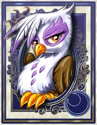 Size: 700x900 | Tagged: safe, artist:harwick, gilda, griffon, harwick's sun/moon portraits, g4, female, portrait, solo