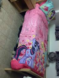 Size: 2203x2937 | Tagged: safe, fluttershy, pinkie pie, rainbow dash, twilight sparkle, g4, bed, bedsheets, getting laid tonight