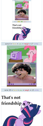 Size: 265x767 | Tagged: safe, pinkie pie, twilight sparkle, g4, exploitable meme, juxtaposition, juxtaposition win, kung pow, meme