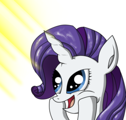 Size: 900x855 | Tagged: safe, artist:zsparkonequus, rarity, g4, female, happy, smiling, solo, sunshine, surprised