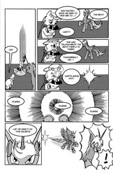 Size: 719x1112 | Tagged: safe, artist:leon-z, oc, oc only, comic:moonlight drops, comic, dialogue, monochrome, thunderbolt