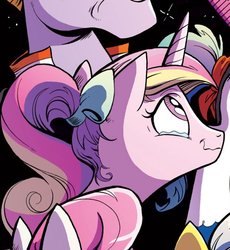 Size: 514x559 | Tagged: safe, idw, official comic, princess cadance, g4, spoiler:comic, crying, liquid pride, wavy mouth