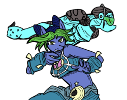 Size: 690x544 | Tagged: safe, artist:olympiah, artist:olympiastuff, anthro, jojo's bizarre adventure, jolyne cujoh, ponified, simple background, stand, stone free, transparent background