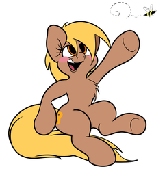 Size: 881x902 | Tagged: safe, artist:extradan, oc, oc only, oc:honey dip, bee, solo, underhoof