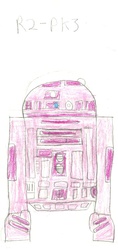 Size: 599x1269 | Tagged: safe, artist:breakdown, pinkie pie, g4, astromech droid, barely pony related, doodle, star wars