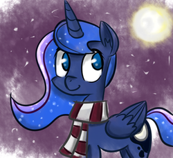 Size: 1200x1100 | Tagged: safe, artist:talludde, princess luna, g4, clothes, female, scarf, solo