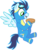 Size: 2200x2880 | Tagged: safe, artist:wildtiel, soarin', pegasus, pony, g4, badge, flying, food, goggles, male, pie, simple background, solo, stallion, that pony sure does love pies, transparent background, wonderbolts uniform