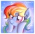 Size: 1396x1358 | Tagged: safe, artist:walliscolours, rainbow dash, pony, g4, alternate hairstyle, blushing, cute, dashabetes, dashface, female, mare, portrait, smiling, solo