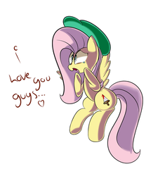 Size: 1280x1536 | Tagged: dead source, safe, artist:turtlefarminguy, fluttershy, .mov, g4, beret, female, hat, solo