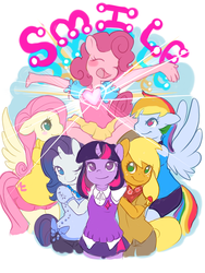 Size: 960x1280 | Tagged: dead source, safe, artist:luvlymilk, applejack, fluttershy, pinkie pie, rainbow dash, rarity, twilight sparkle, anthro, g4, bandana, mane six, sweater vest