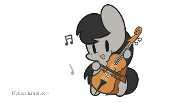 Size: 500x300 | Tagged: safe, artist:php56, octavia melody, earth pony, pony, g4, animated, cello, cute, diabetes, female, musical instrument, open mouth, simple background, solo, white background