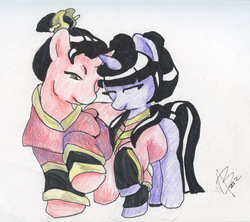 Size: 1000x889 | Tagged: safe, artist:amanime, avatar the last airbender, female, mai, male, ponified, shipping, straight, zuko