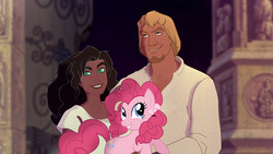 Size: 886x500 | Tagged: safe, pinkie pie, human, g4, the hunchback of notre dame