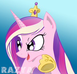 Size: 1000x954 | Tagged: safe, artist:andy price, artist:razya, princess cadance, g4, deeply intrigued cadance, female, solo