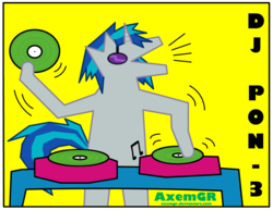 Size: 1423x1096 | Tagged: safe, artist:axemgr, dj pon-3, vinyl scratch, g4, keith haring's bark dog, parody, ponified