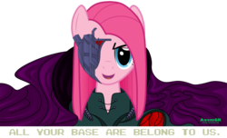 Size: 2000x1213 | Tagged: safe, artist:axemgr, pinkie pie, earth pony, pony, g4, cats (zero wing), crossover, female, mare, pinkamena diane pie, simple background, solo, transparent background, vector, zero wing