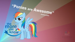 Size: 1920x1080 | Tagged: safe, artist:axemgr, rainbow dash, g4, female, logo, nbc, parody, solo, the more you know