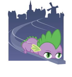 Size: 5066x5407 | Tagged: safe, artist:axemgr, spike, g4, absurd resolution, male, monorail, monorail cat, solo