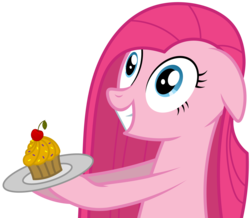 Size: 2069x1805 | Tagged: safe, artist:axemgr, pinkie pie, g4, cupcake, female, pinkamena diane pie, simple background, solo, transparent background, vector