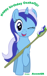 Size: 2621x4199 | Tagged: safe, artist:axemgr, minuette, pony, unicorn, g4, female, simple background, solo, toothbrush, toothpaste, transparent background, vector