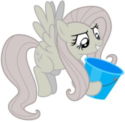 Size: 3586x3497 | Tagged: safe, artist:axemgr, fluttershy, pegasus, pony, g4, bucket, discorded, female, flutterbitch, simple background, solo, transparent background, vector