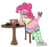 Size: 1600x1500 | Tagged: safe, artist:wryte, pinkie pie, oc, equestria girls, g4, andrew w.k., belly, belly button, big belly, cake, candy, canon x oc, clothes, donut, eating, fanfic art, fat, fudge, humanized, obese, piggy pie, pudgy pie, request, round belly, simple background, socks, thigh highs, transparent background
