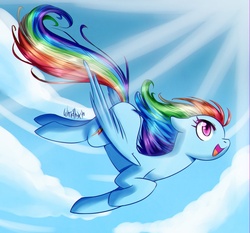 Size: 900x838 | Tagged: safe, artist:whitephox, rainbow dash, g4, female, flying, solo