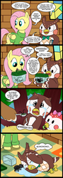 Size: 712x2000 | Tagged: safe, artist:madmax, fluttershy, insect, spider, tarantula, comic:the town, g4, animal crossing, blathers, bottomless, bowtie, clothes, comic, crying, fetal position, partial nudity, ptsd, sweater, sweatershy