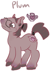 Size: 324x480 | Tagged: dead source, safe, artist:luvlymilk, oc, oc only, food pony, original species, plum, solo