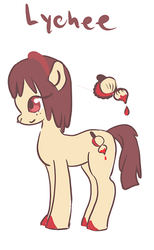 Size: 284x460 | Tagged: dead source, safe, artist:luvlymilk, oc, oc only, food pony, original species, lychee, solo