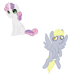 Size: 547x560 | Tagged: safe, artist:fangkittyartist, derpy hooves, sweetie belle, pegasus, pony, g4, female, mare