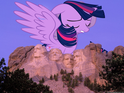 Size: 1200x900 | Tagged: safe, twilight sparkle, alicorn, pony, g4, female, giant alicorn, giant pony, giantess, highrise ponies, macro, mare, mega twilight sparkle, mount rushmore, solo, south dakota, twilight sparkle (alicorn)