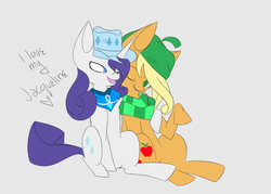 Size: 1833x1312 | Tagged: safe, applejack, rarity, g4, female, lesbian, ship:rarijack, shipping