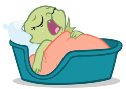 Size: 637x451 | Tagged: safe, artist:queencold, oc, oc only, oc:jade (queencold), dragon, baby dragon, basket, dragoness, simple background, sleeping, snoring, solo, transparent background