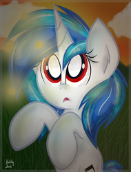 Size: 570x750 | Tagged: safe, artist:kristysk, dj pon-3, vinyl scratch, firefly (insect), pony, g4, bipedal, female, solo