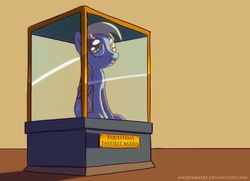 Size: 1954x1412 | Tagged: safe, artist:madthemike, derpy hooves, pegasus, pony, g4, crumbs, female, mare, muffin, museum, solo