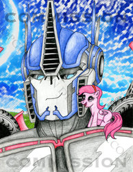 Size: 787x1016 | Tagged: safe, artist:opgirl016, oc, crossover, optimus prime, transformers, transformers prime