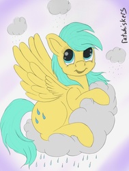 Size: 800x1058 | Tagged: safe, artist:ratwhiskers, sunshower raindrops, g4, cloud, cloudy, female, solo