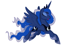 Size: 1024x768 | Tagged: safe, artist:fillyblue, princess luna, g4, eyes closed, female, simple background, solo, white background