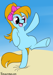 Size: 715x1000 | Tagged: safe, artist:tehflah, turf, earth pony, pony, g4, bipedal, female, solo