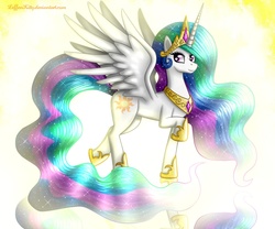 Size: 1200x1000 | Tagged: safe, artist:leffenkitty, princess celestia, alicorn, pony, g4, female, mare, smiling, solo