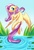 Size: 600x886 | Tagged: safe, artist:whitephox, fluttershy, g4, female, flying, looking back, solo, water