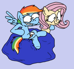 Size: 734x680 | Tagged: safe, artist:jazo123, fluttershy, rainbow dash, g4, beanbag chair, smiling