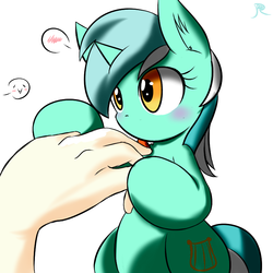 Size: 800x800 | Tagged: safe, artist:ranban, lyra heartstrings, human, g4, cute, female, hand, human fetish, humie, licking, lyrabetes, pixiv, solo focus