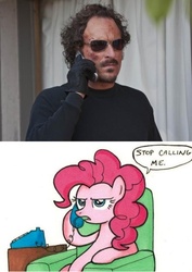 Size: 848x1198 | Tagged: safe, edit, pinkie pie, human, g4, crossover, implications, meme, sons of anarchy, stop calling me, tig trager