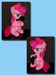 Size: 657x876 | Tagged: safe, artist:mantaro85, pinkie pie, g4, fake moustache, irl, moustache, photo, plushie