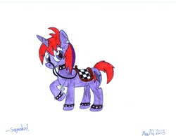 Size: 2153x1669 | Tagged: safe, artist:squeakiethefreakie, oc, oc only, pony, unicorn, necklace, saddle, solo, traditional art